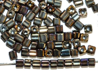 2-cut Beads von Preciosa Ornella Tschechien hergestellt, metallic, Würfelform
