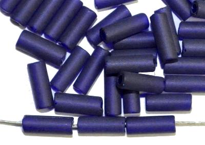 Stiftperlen 
 dunkelblau transp. mattiert, 
 hergestellt von Preciosa Ornella Tschechien