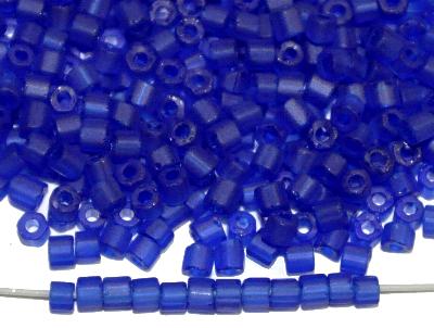 2 cut beads von Ornella Preciosa Tschechien,
 blau mattiert / frostet