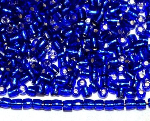 3-Cutbeads von Ornella Preciosa Tschechien 
 dunkelblau mit Silbereinzug