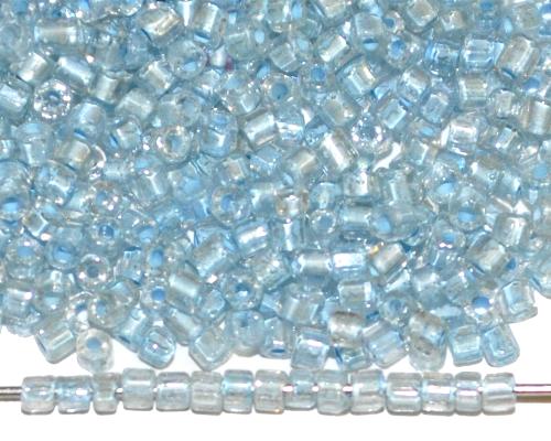 2-cut-Beads von Ornella Preciosa Tschechien
 kristall mit Farbeinzug hellblau und lüster