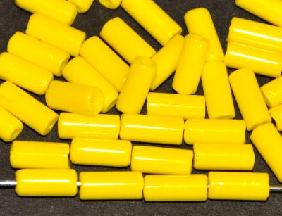 tube beads von Ornella Preciosa Tschechien,
 gelb opak