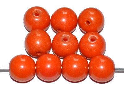 Glasperlen rund
 orange opak mit lüster,
 hergestellt in Gablonz / Tschechien
