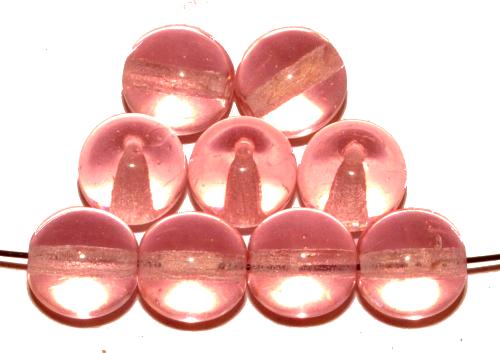 Glasperlen rund 
 rosa transp., 
 hergestellt in Gablonz / Tschechien 