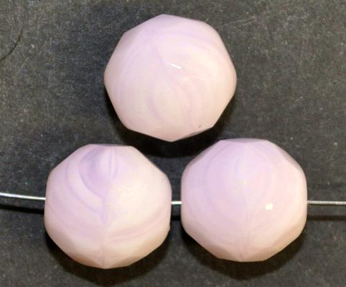 facettierte Glasperlen, 
 zart rosa perlett, 
 hergestellt in Gablonz / Tschechien