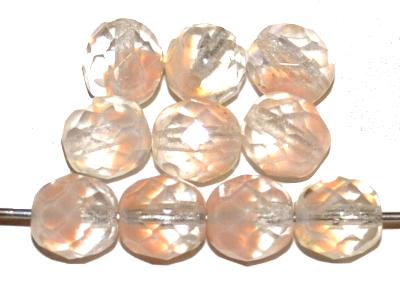 facettierte Glasperlen
 Kombination aus kristall und Opalglas puder,
 hergestellt in Gablonz / Tschechien
