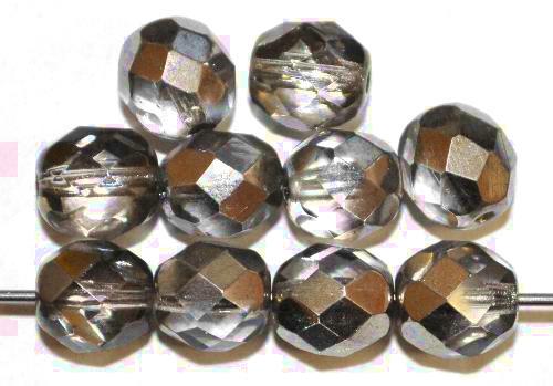 facettierte Glasperlen
 Black Diamond mit platin Veredelung,
 hergestellt in Gablonz / Tschechien