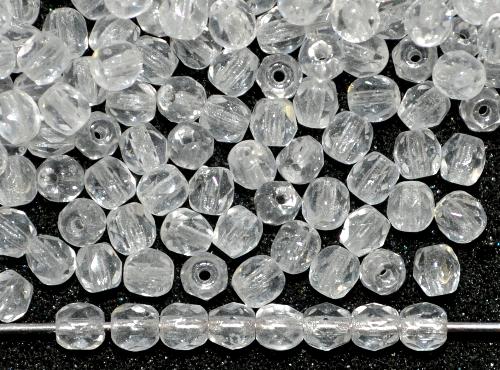 facettierte Glasperlen kristall, 
 B-Sortierung, 
 hergestellt in Gablonz / Tschechien