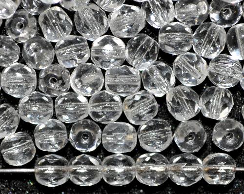 facettierte Glasperlen kristall, 
 B-Sortierung, 
 hergestellt in Gablonz / Tschechien