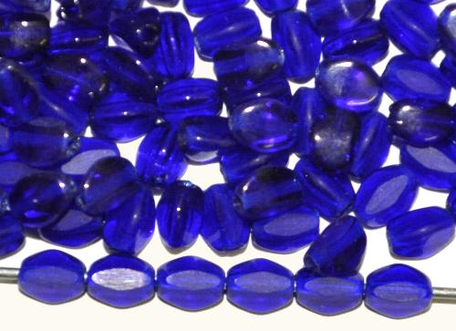 Glasperlen Pinchbeads geschliffen, 
 blau transp., 
 hergestellt in Gablonz / Tschechien