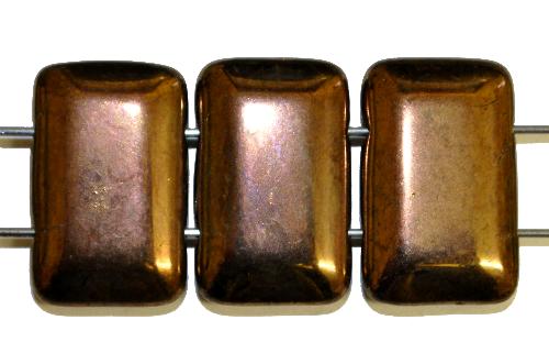Glasperlen mit zwei Löchern, 
 bronze, 
 hergestellt in Gablonz / Tschechien 