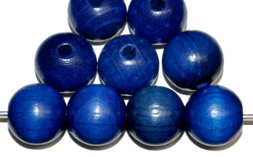Holzperle rund
 blau,
 hergestellt in Smržovka / Tschechien