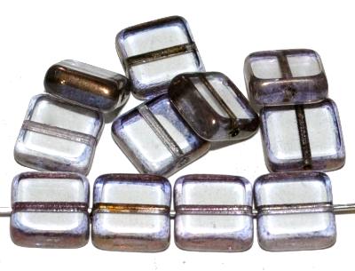 Glasperlen / Table Cut Beads geschliffen
 kristall Rand mit bronze finish,
 hergestellt in Gablonz / Tschechien