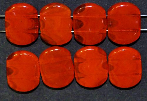 Glasperlen mit zwei Löchern, 
 orange, 
 hergestellt in Gablonz / Tschechien