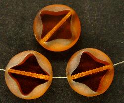 Glasperlen / Table Cut Beads
 geschliffen
 topas mit lüster mattiert
