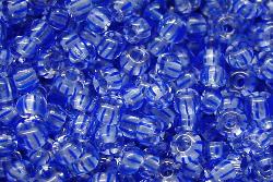 Rocailles von Ornella Preciosa Tschechien,
 kristall blau gestreift