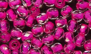facettierte Glasperlen
 kristall mit Farbeinzug
 pink