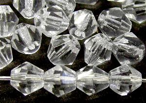 facettierte Glasperlen bicon
 kristall,
 hergestellt in Gablonz / Tschechien