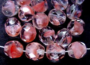 facettierte Glasperlen
 rosa kristall, 
 hergestellt in Gablonz / Tschechien