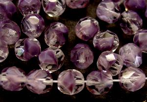 facettierte Glasperlen
 kristall violett,
 hergestellt in Gablonz / Tschechien
