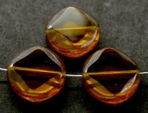 Glasperlen / Table Cut Beads
 geschliffen
 topas mit lüster