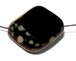 große Glasperle / Table Cut Bead
 geschliffen
 schwarz mit picasso finish,
 hergestellt in Gablonz Tschechien