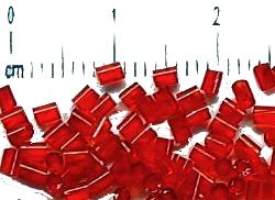 Stiftperlen hergestellt von Preciosa Ornella Tschechien,    
 rot transp.,
 
