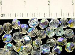 facettierte Glasperlen
 kristall mit AB,
 hergestellt in Gablonz / Tschechien