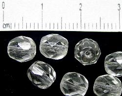 facettierte Glasperlen     
 kristall, 
 hergestellt in Gablonz / Tschechien